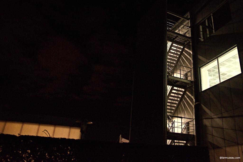 fire escape noun : a stairway or ladder that can be used to escape from a burning building :  a device for escape from a burning building; especially :  a metal stairway attached to the outside of a building fire escape noun    (Concise Encyclopedia)
