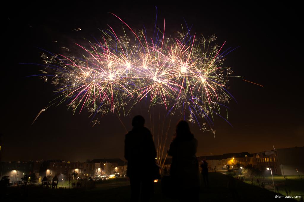 fire·work noun \-ˌwərk\ : a small device that explodes to make a display of light and noise fireworks : a display where fireworks are exploded